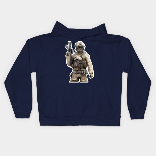 Poly Soldier Kids Hoodie by jesse_kyle_